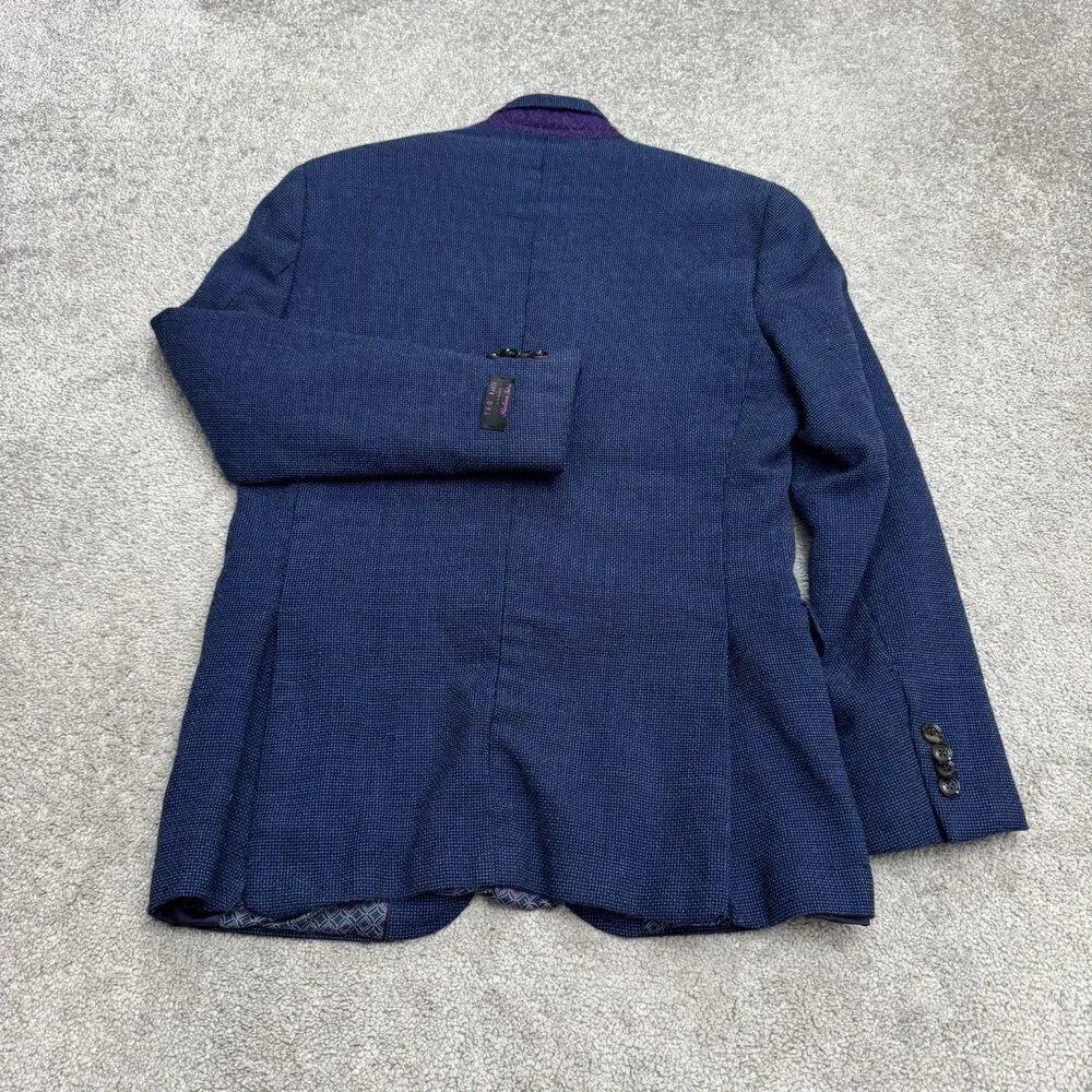 Ted Baker London Endurance Jay SPJ Wool Blazer Jacket Mens 38R Blue Double Vent
